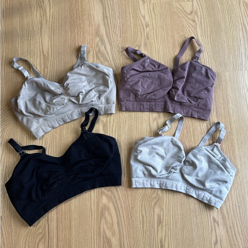 Kindred Bravely Nursing Bras - Black, Taupe, Mauve, Light Gray (Set of 4)